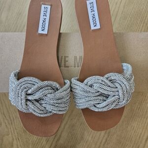 Steve Madden Silver Rhinestone Sandals